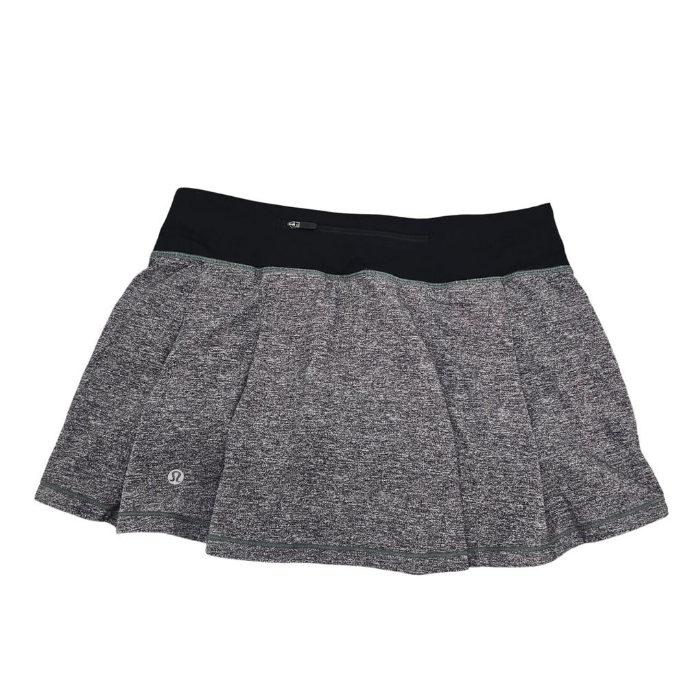 Lululemon Pace Rival Skirt Size 6 Gray Space Dye Pleated Tennis Running Skort